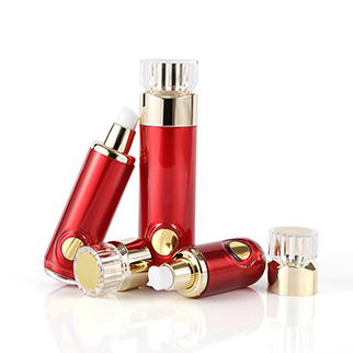 Red Airless Bottles of Engraving Crystal Series-Zhejiang Haitong Plastic Technology Co. , Ltd. 