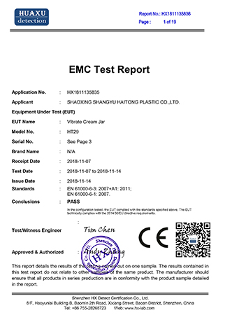 CE-EMC 报告-Zhejiang Haitong Plastic Technology Co. , Ltd. 