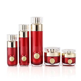 Red Cream Bottles, Lotion Bottle and Airless Bottles of Engraving Crystal Series-Zhejiang Haitong Plastic Technology Co. , Ltd. 